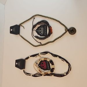 Paparazzi Unisex Urban Jewelry 2 Necklace 2 Bracelet Vegan Leather Brass & Beads